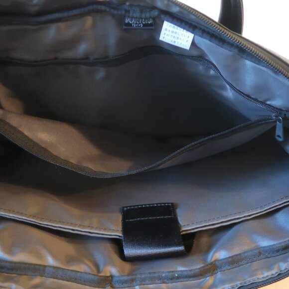 Womens Porter Yoshida & Co Japan Black Leather Messenger Laptop Briefcase Bag - Picture 10 of 16
